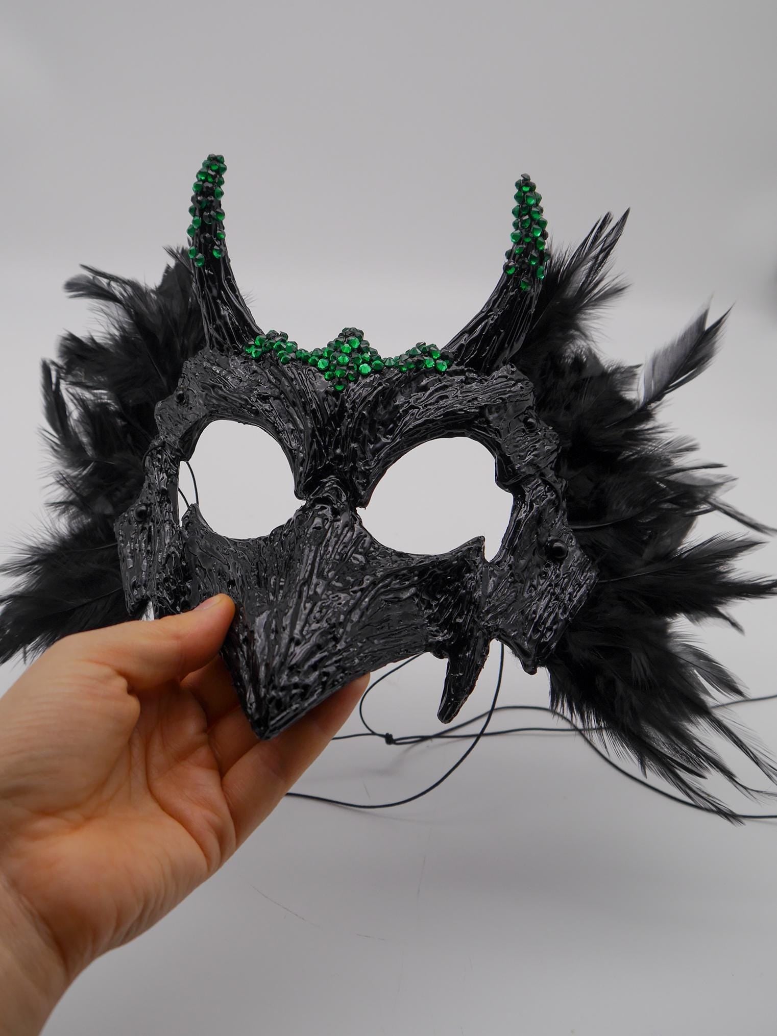 Raven Mask ~ Crow ~ Rabe ~ Vogel ~ Maske ~ Headdress ~ Headpiece ~ Skull - Bones ~ festival ~ Kopfschmuck ~ Teufel