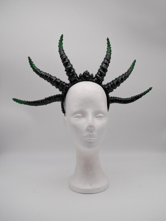 Multi Horns – Emerald Noir Collection ~ gothic Hörner ~ Fantasy ~ Kopfschmuck ~ Dämon ~ Hexe ~ Festival ~ occult ~ wicca ~ Maleficent