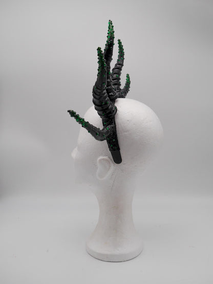 Multi Horns – Emerald Noir Collection ~ gothic Hörner ~ Fantasy ~ Kopfschmuck ~ Dämon ~ Hexe ~ Festival ~ occult ~ wicca ~ Maleficent