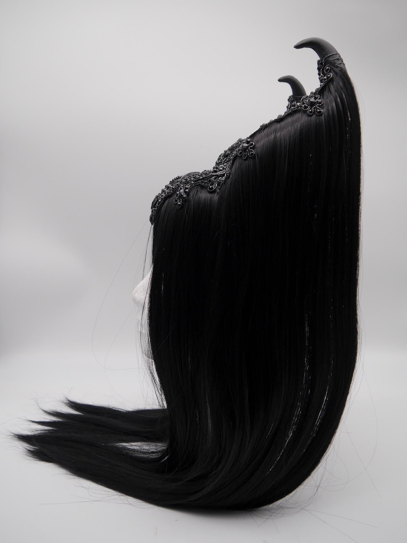 black maleficent Headdress ~ Gothic headpiece ~ Kopfschmuck