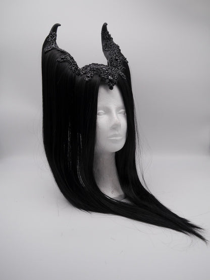 black maleficent Headdress ~ Gothic headpiece ~ Kopfschmuck