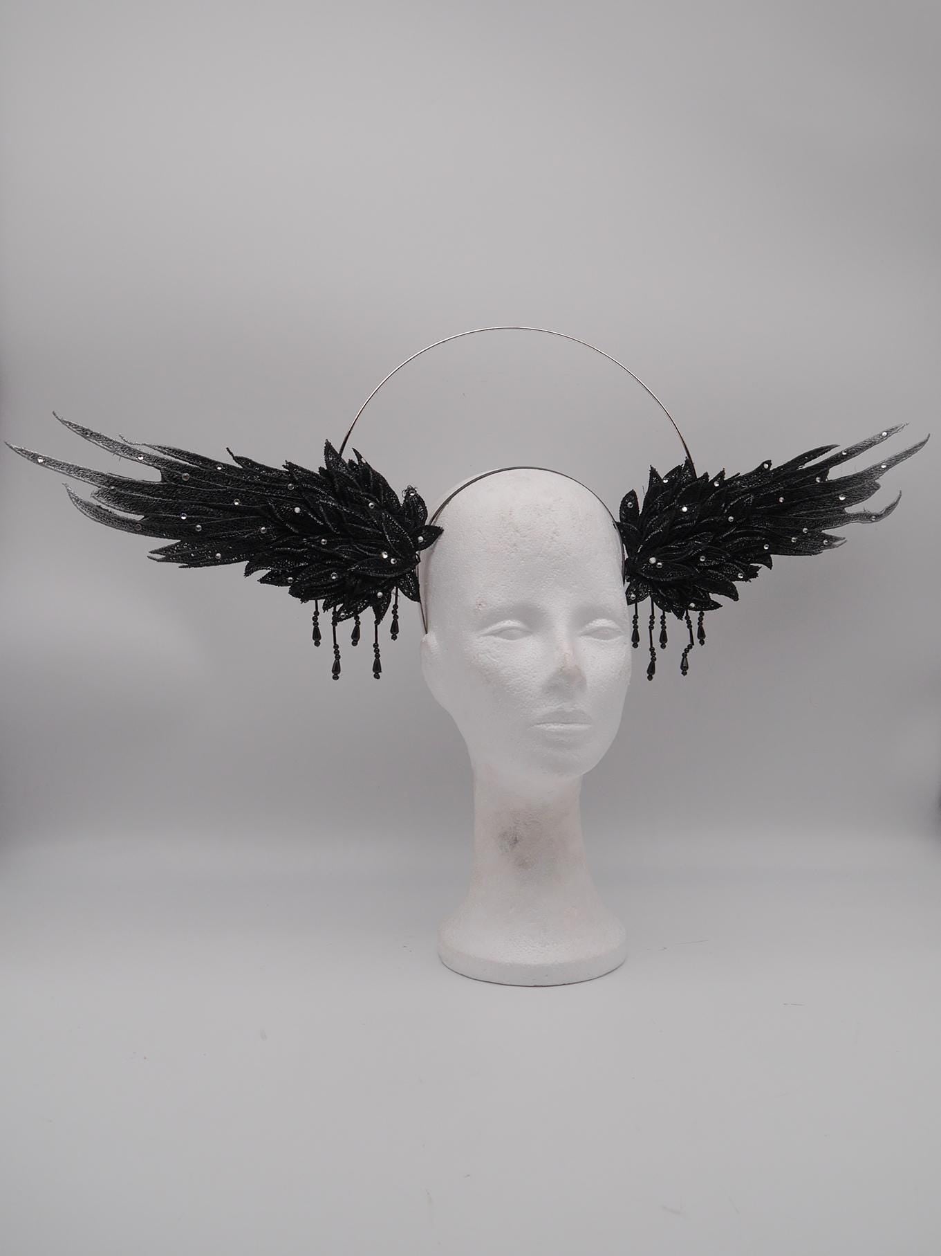 gothic Wing Headdress ~ Wing ~ Fantasy ~ Headpiece