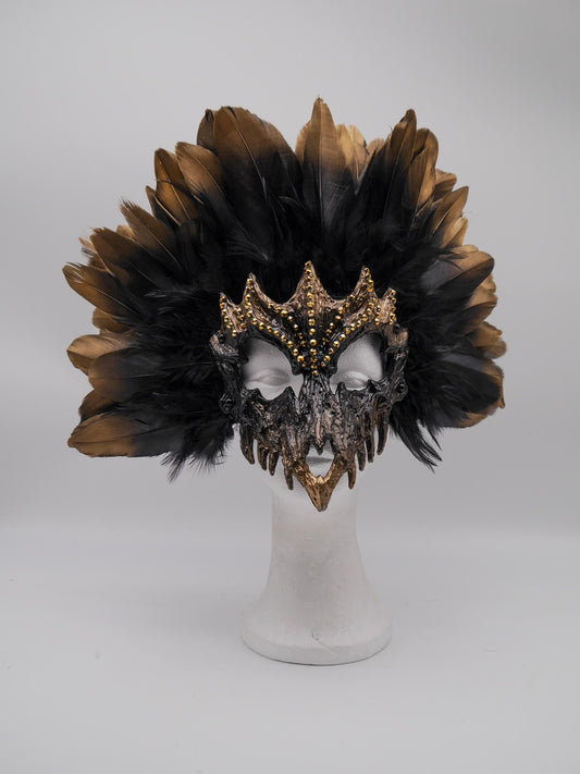 Demon Skull Mask ~ gothic Maske ~ Headdress ~ Headpiece ~ Skull - Bones ~ goth ~ Kopfschmuck - festival ~ Devil