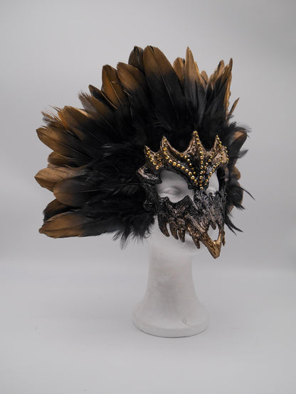 Demon Skull Mask ~ gothic Maske ~ Headdress ~ Headpiece ~ Skull - Bones ~ goth ~ Kopfschmuck - festival ~ Devil