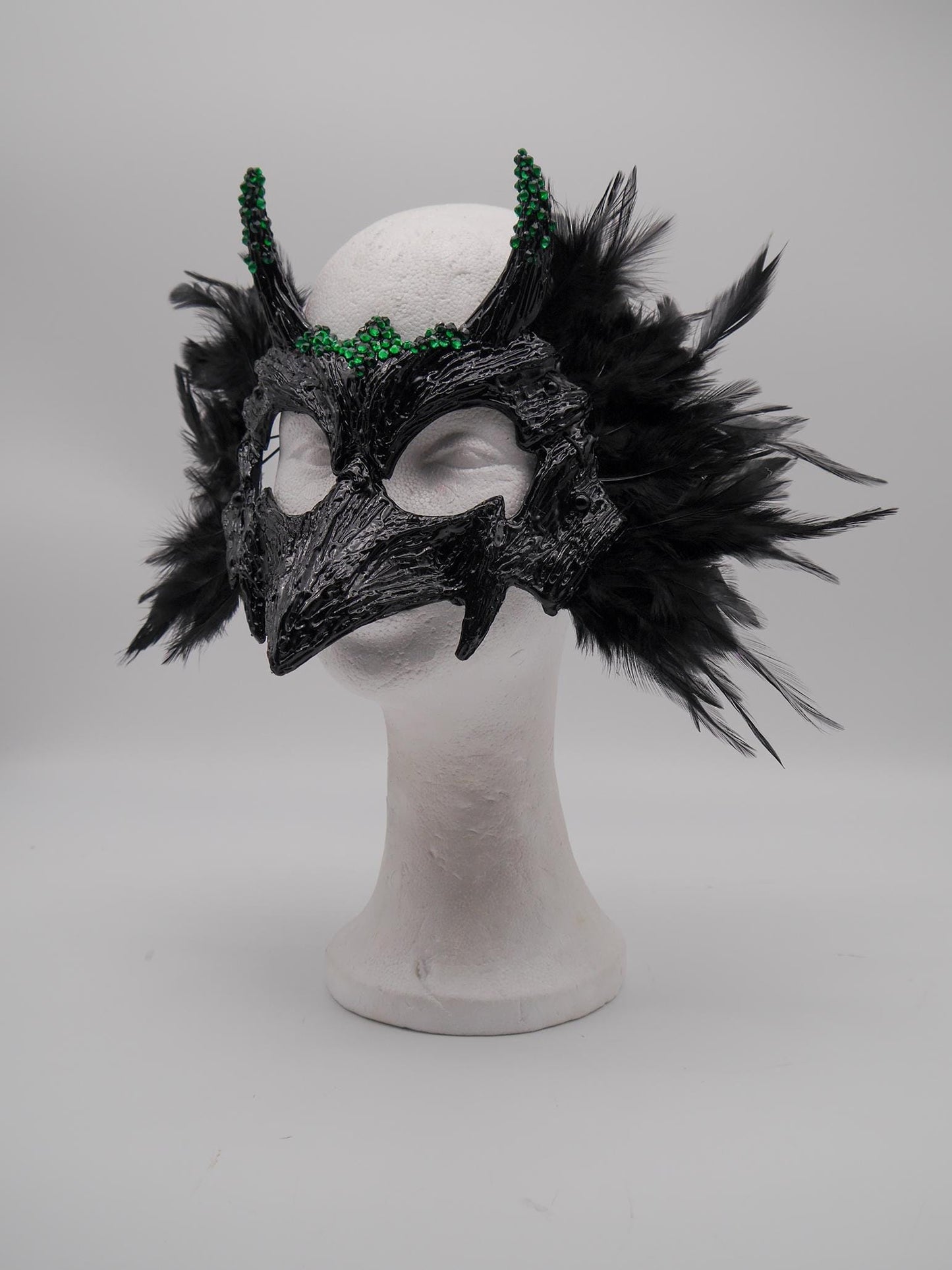 Raven Mask ~ Crow ~ Rabe ~ Vogel ~ Maske ~ Headdress ~ Headpiece ~ Skull - Bones ~ festival ~ Kopfschmuck ~ Teufel