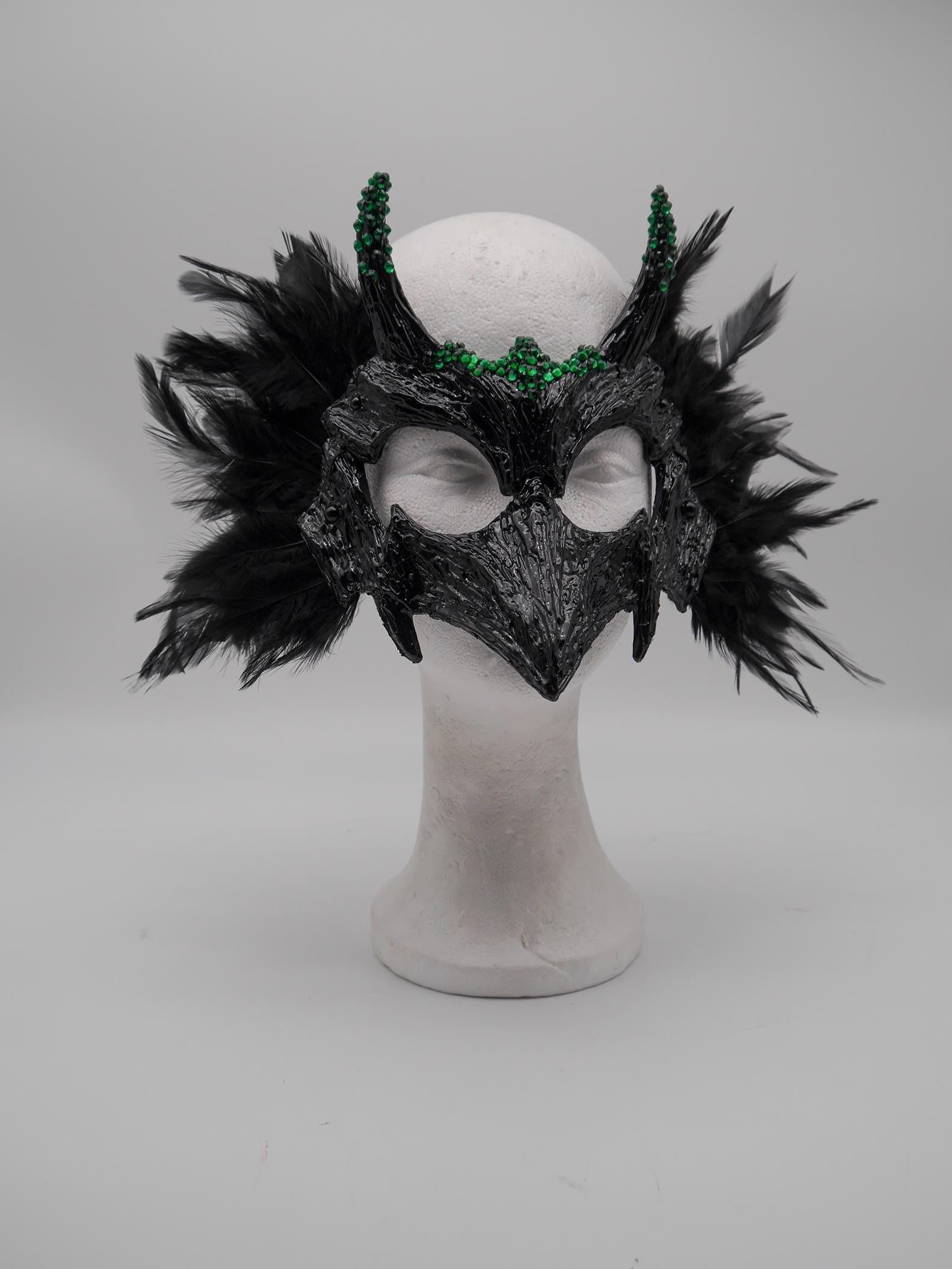 Raven Mask ~ Crow ~ Rabe ~ Vogel ~ Maske ~ Headdress ~ Headpiece ~ Skull - Bones ~ festival ~ Kopfschmuck ~ Teufel