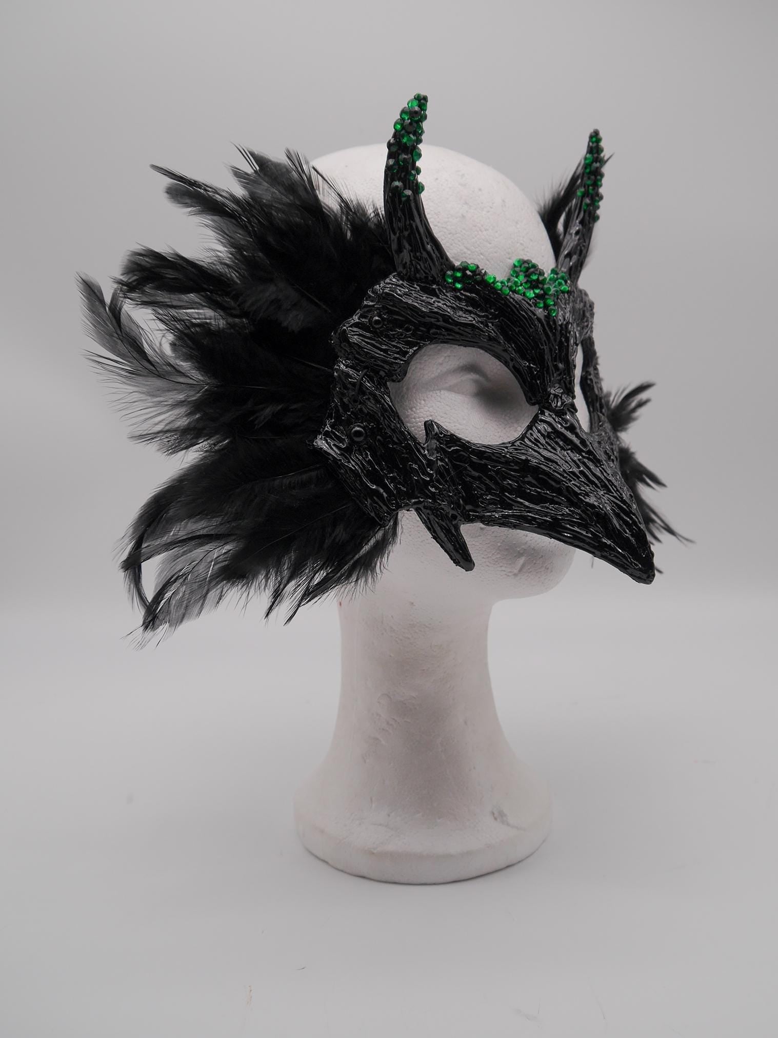 Raven Mask ~ Crow ~ Rabe ~ Vogel ~ Maske ~ Headdress ~ Headpiece ~ Skull - Bones ~ festival ~ Kopfschmuck ~ Teufel