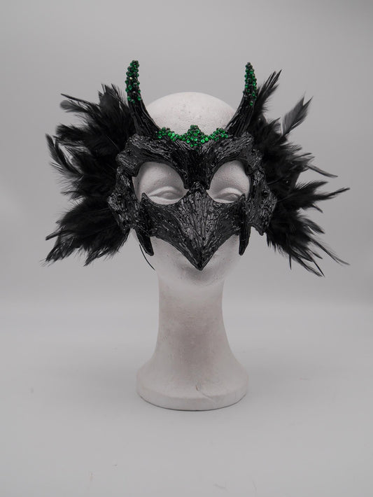 Raven Mask ~ Crow ~ Rabe ~ Vogel ~ Maske ~ Headdress ~ Headpiece ~ Skull - Bones ~ festival ~ Kopfschmuck ~ Teufel