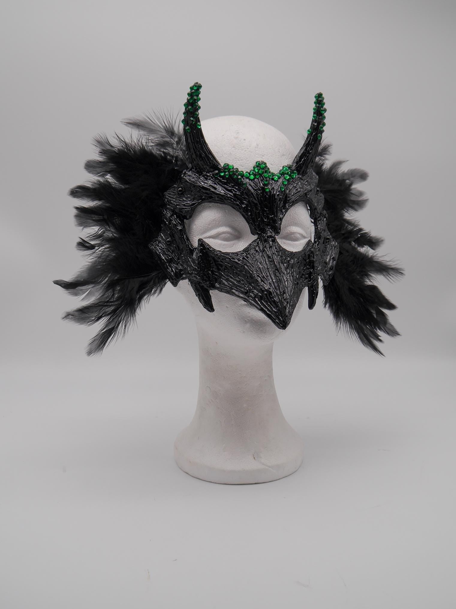 Raven Mask ~ Crow ~ Rabe ~ Vogel ~ Maske ~ Headdress ~ Headpiece ~ Skull - Bones ~ festival ~ Kopfschmuck ~ Teufel