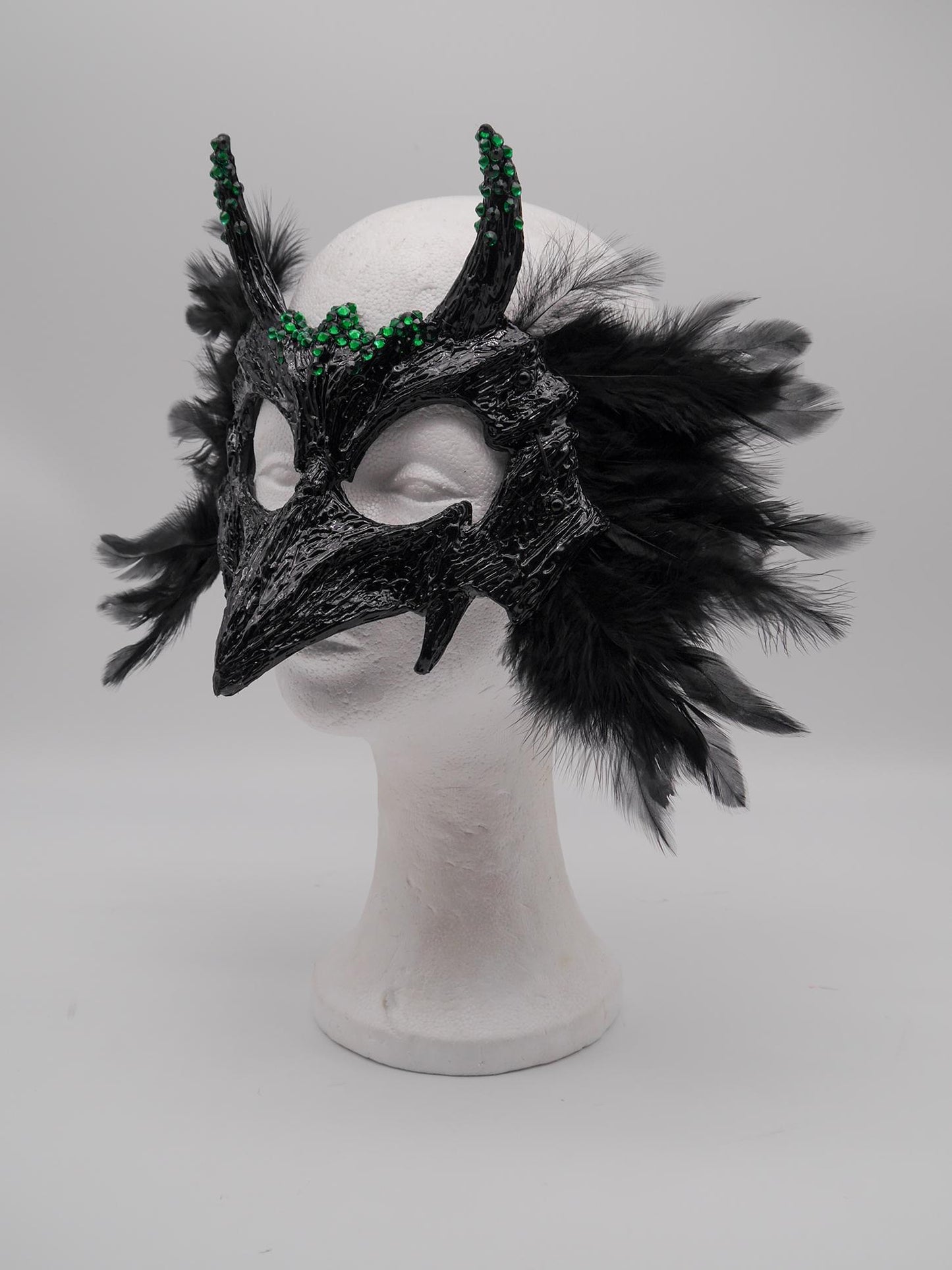 Raven Mask ~ Crow ~ Rabe ~ Vogel ~ Maske ~ Headdress ~ Headpiece ~ Skull - Bones ~ festival ~ Kopfschmuck ~ Teufel