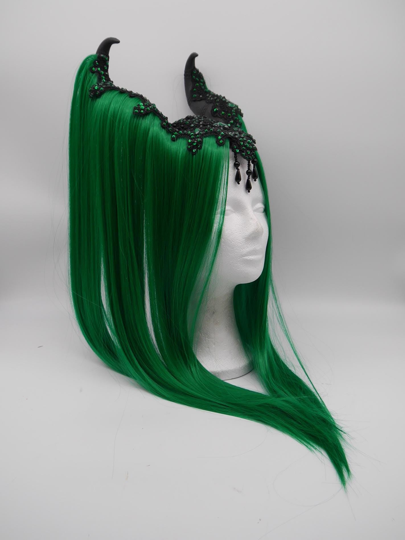 green maleficent Headdress ~ Gothic headpiece ~ Kopfschmuck
