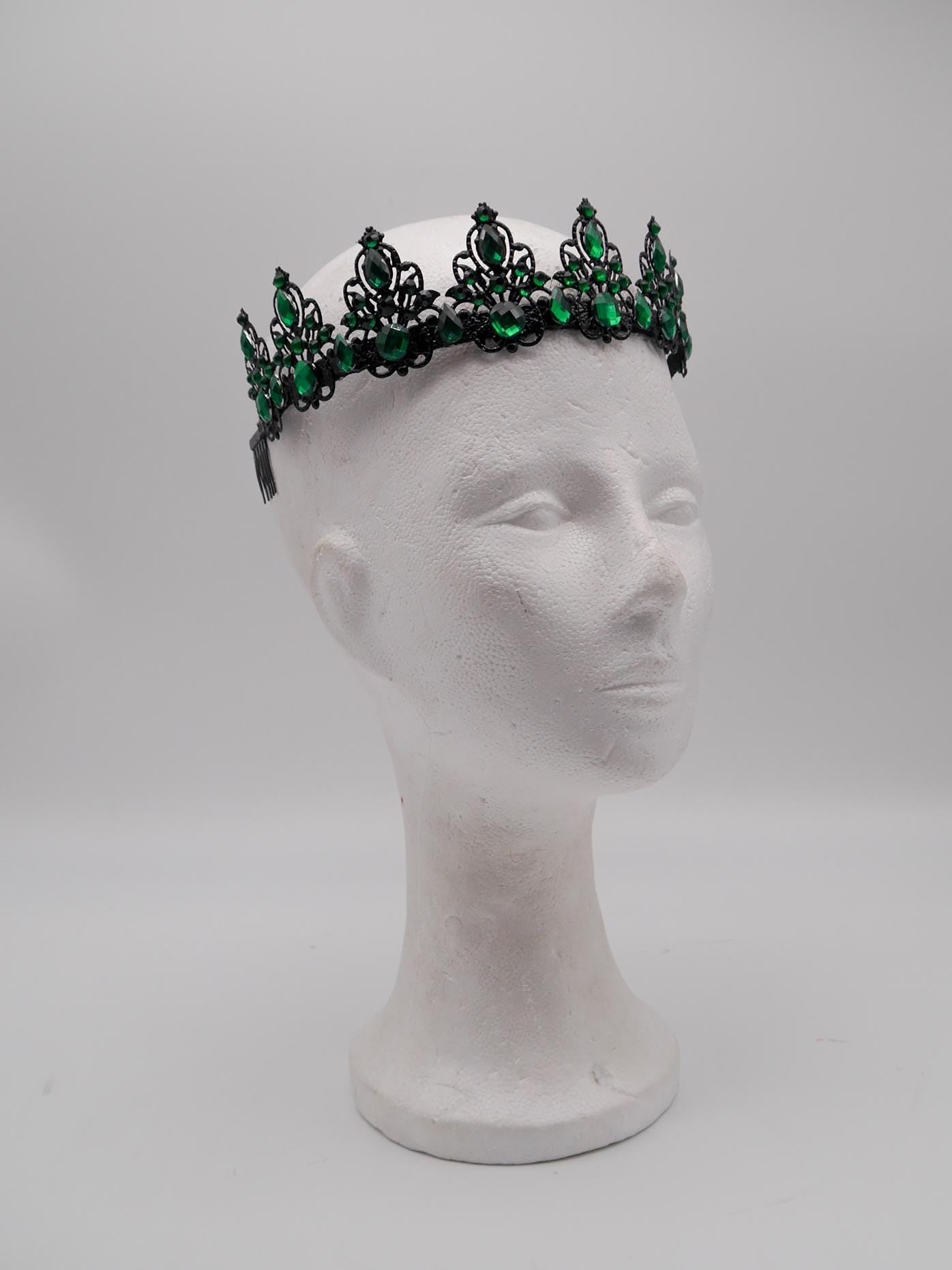 Emerald Noire crown ~ Krone ~ Metall ~ Kopfreif ~ Larp ~ Renaissance ~ Elfe ~ Hochzeit gothic queen darkness metal