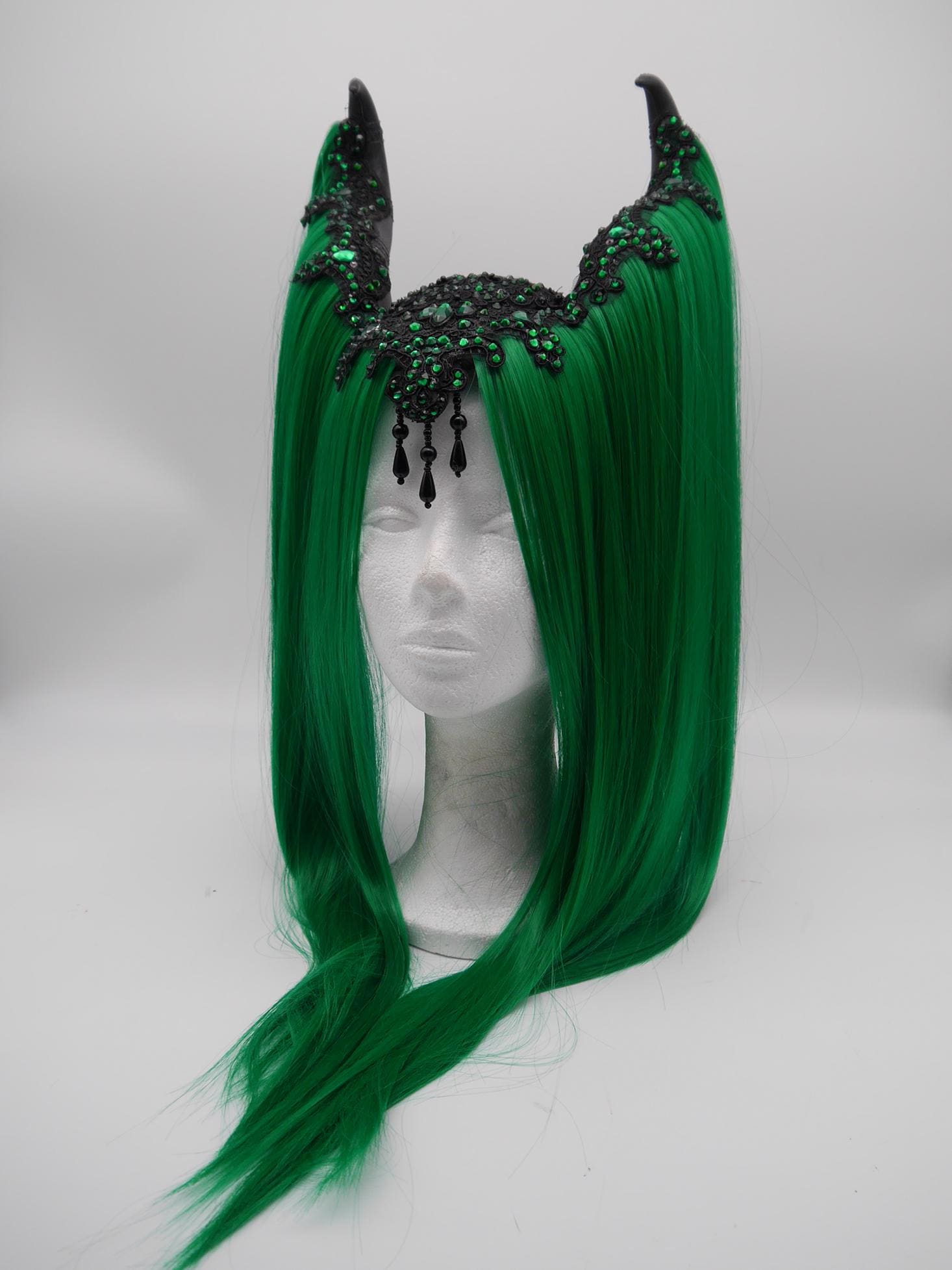 green maleficent Headdress ~ Gothic headpiece ~ Kopfschmuck