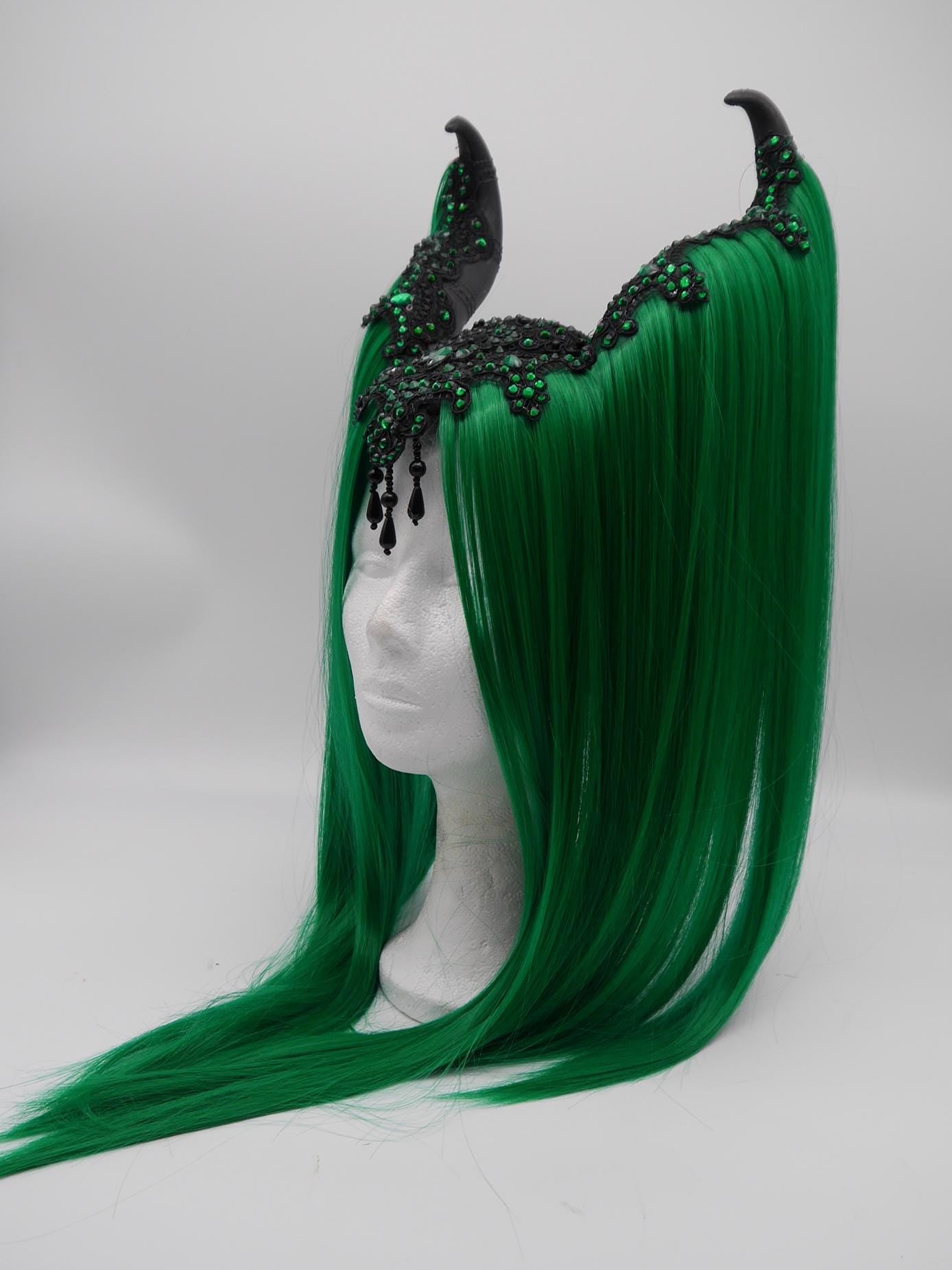 green maleficent Headdress ~ Gothic headpiece ~ Kopfschmuck