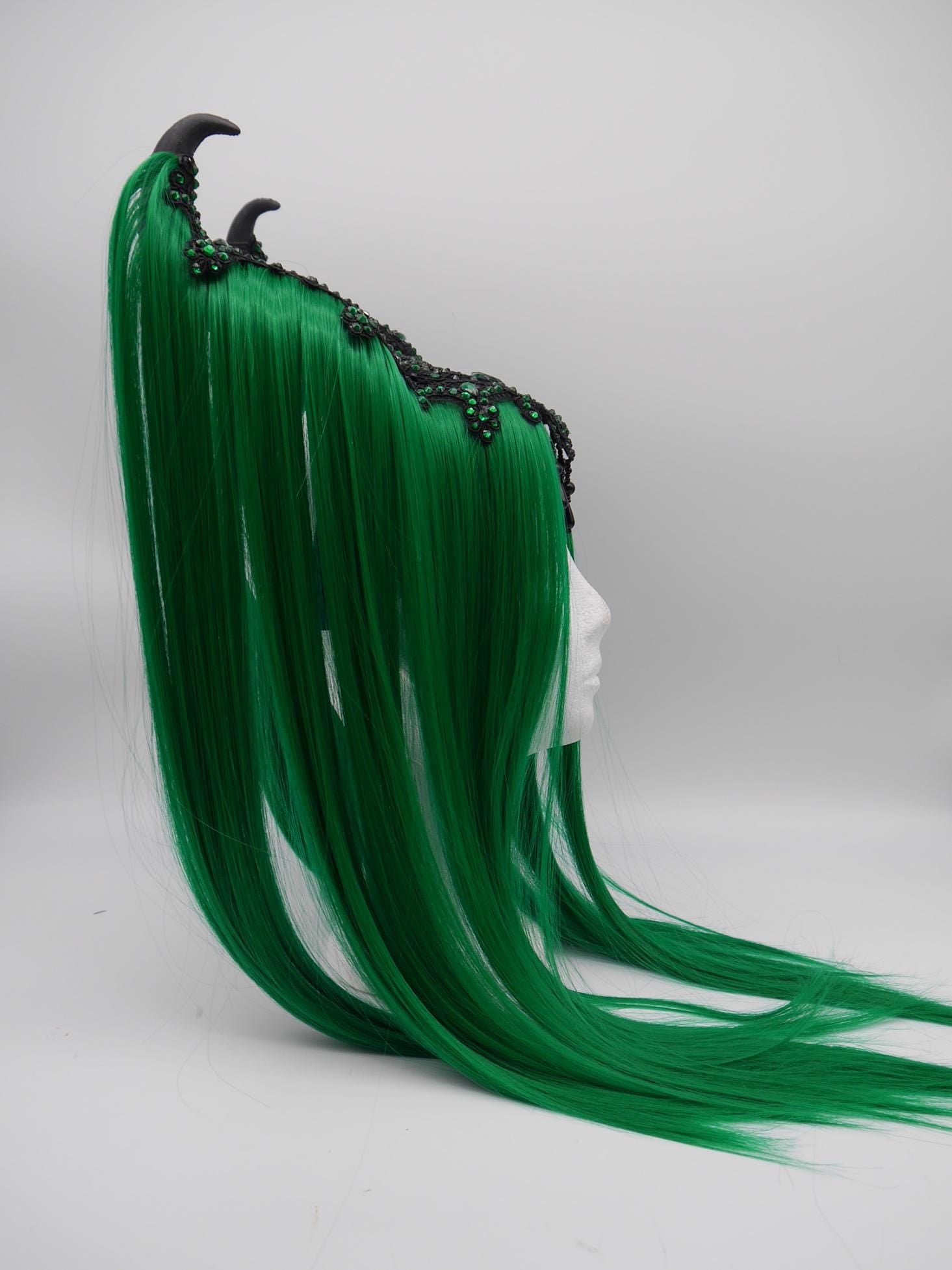 green maleficent Headdress ~ Gothic headpiece ~ Kopfschmuck