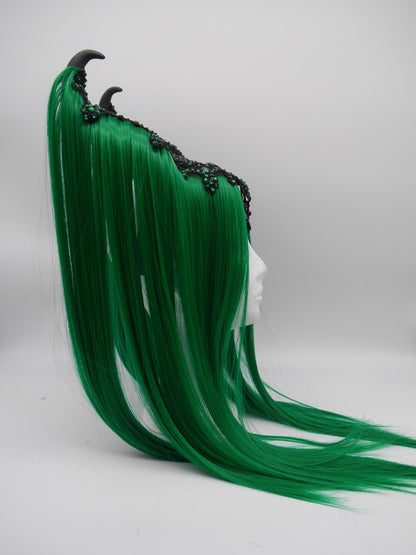 green maleficent Headdress ~ Gothic headpiece ~ Kopfschmuck