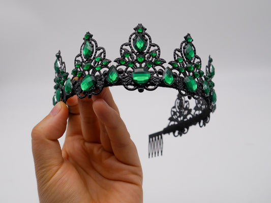 Emerald Noire crown ~ Krone ~ Metall ~ Kopfreif ~ Larp ~ Renaissance ~ Elfe ~ Hochzeit gothic queen darkness metal