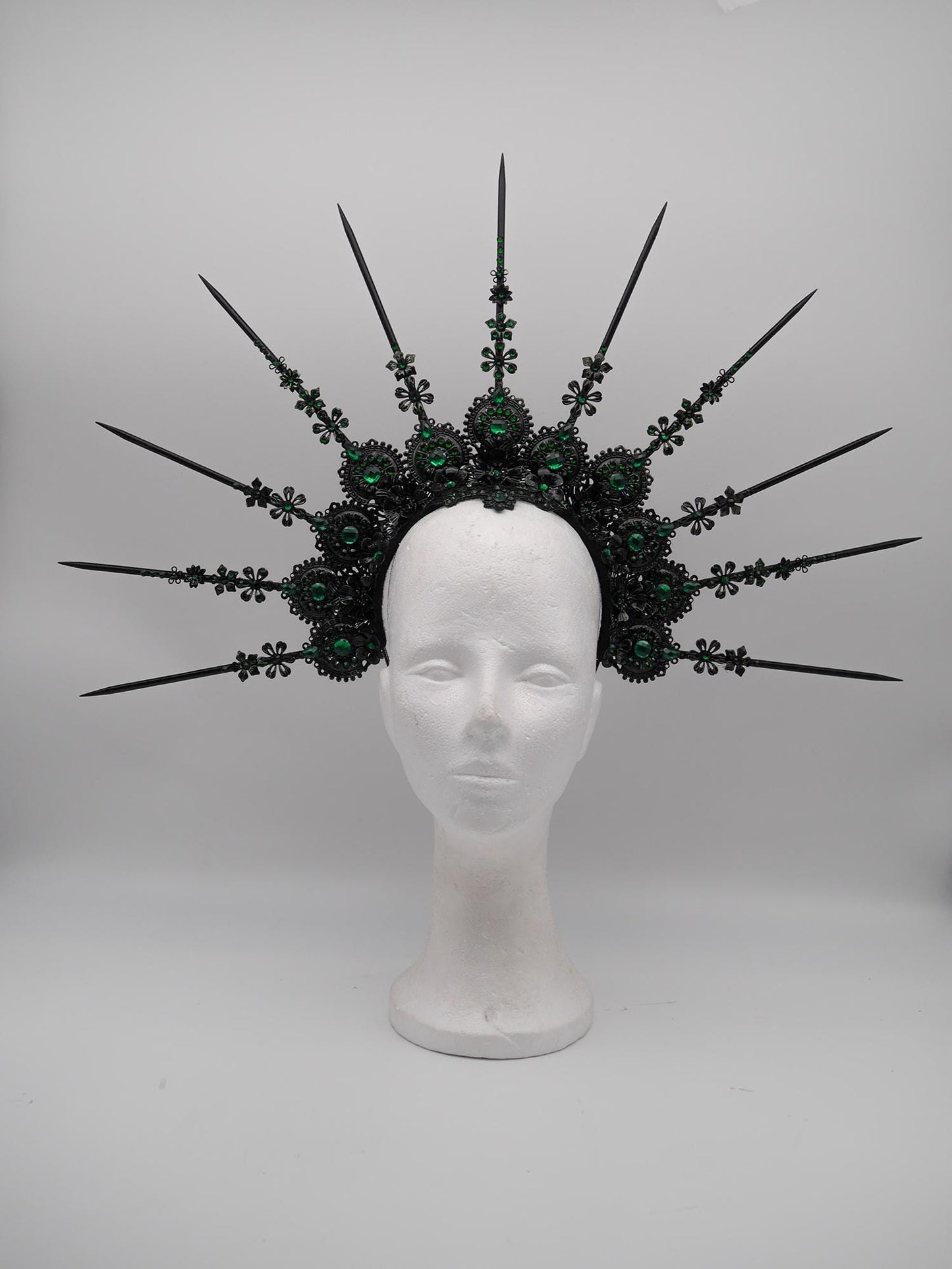 Dark Emerald XXL Madonna Halo ~ Royal ~ Metal ~ religiös ~ gloriole ~ nimbus ~ crown ~ Krone ~ Kranz ~ Heiligenschein