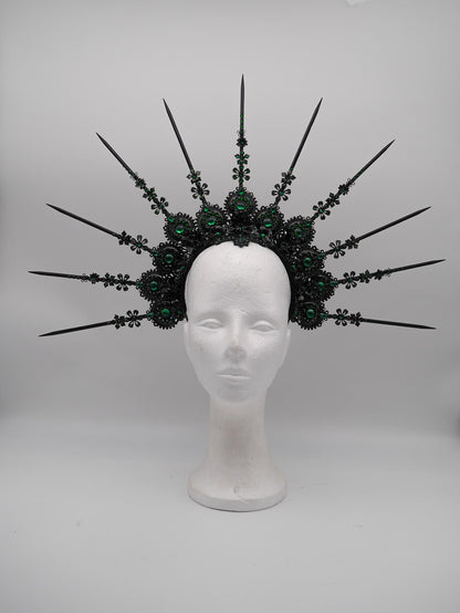 Dark Emerald XXL Madonna Halo ~ Royal ~ Metal ~ religiös ~ gloriole ~ nimbus ~ crown ~ Krone ~ Kranz ~ Heiligenschein