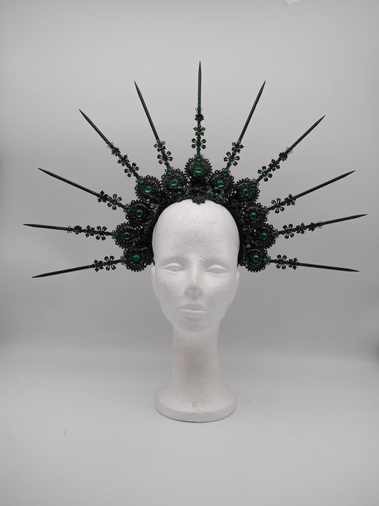 Dark Emerald XXL Madonna Halo ~ Royal ~ Metal ~ religiös ~ gloriole ~ nimbus ~ crown ~ Krone ~ Kranz ~ Heiligenschein
