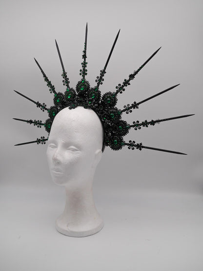 Dark Emerald XXL Madonna Halo ~ Royal ~ Metal ~ religiös ~ gloriole ~ nimbus ~ crown ~ Krone ~ Kranz ~ Heiligenschein