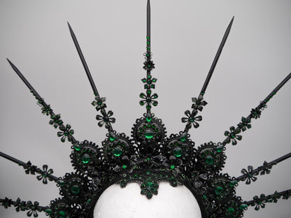 Dark Emerald XXL Madonna Halo ~ Royal ~ Metal ~ religiös ~ gloriole ~ nimbus ~ crown ~ Krone ~ Kranz ~ Heiligenschein
