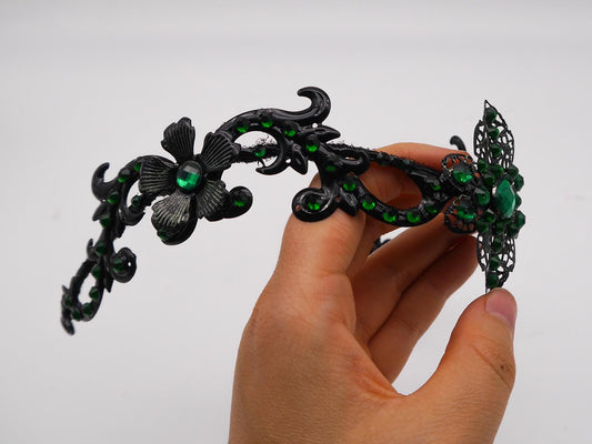 dark merald Tiara ~ Gothic Kopfschmuck ~ Goth ~ Mystischer Haarschmuck