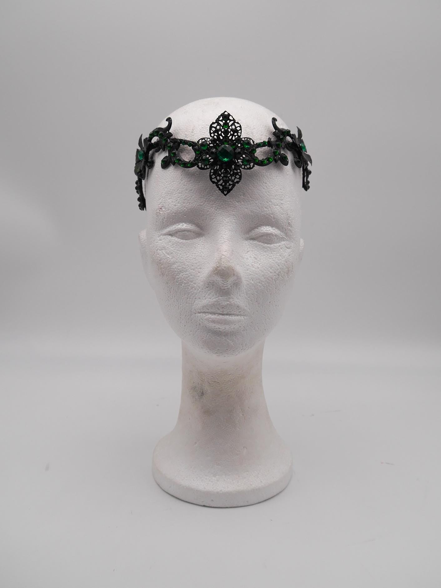 dark merald Tiara ~ Gothic Kopfschmuck ~ Goth ~ Mystischer Haarschmuck