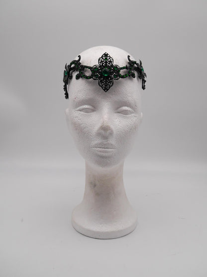 dark merald Tiara ~ Gothic Kopfschmuck ~ Goth ~ Mystischer Haarschmuck