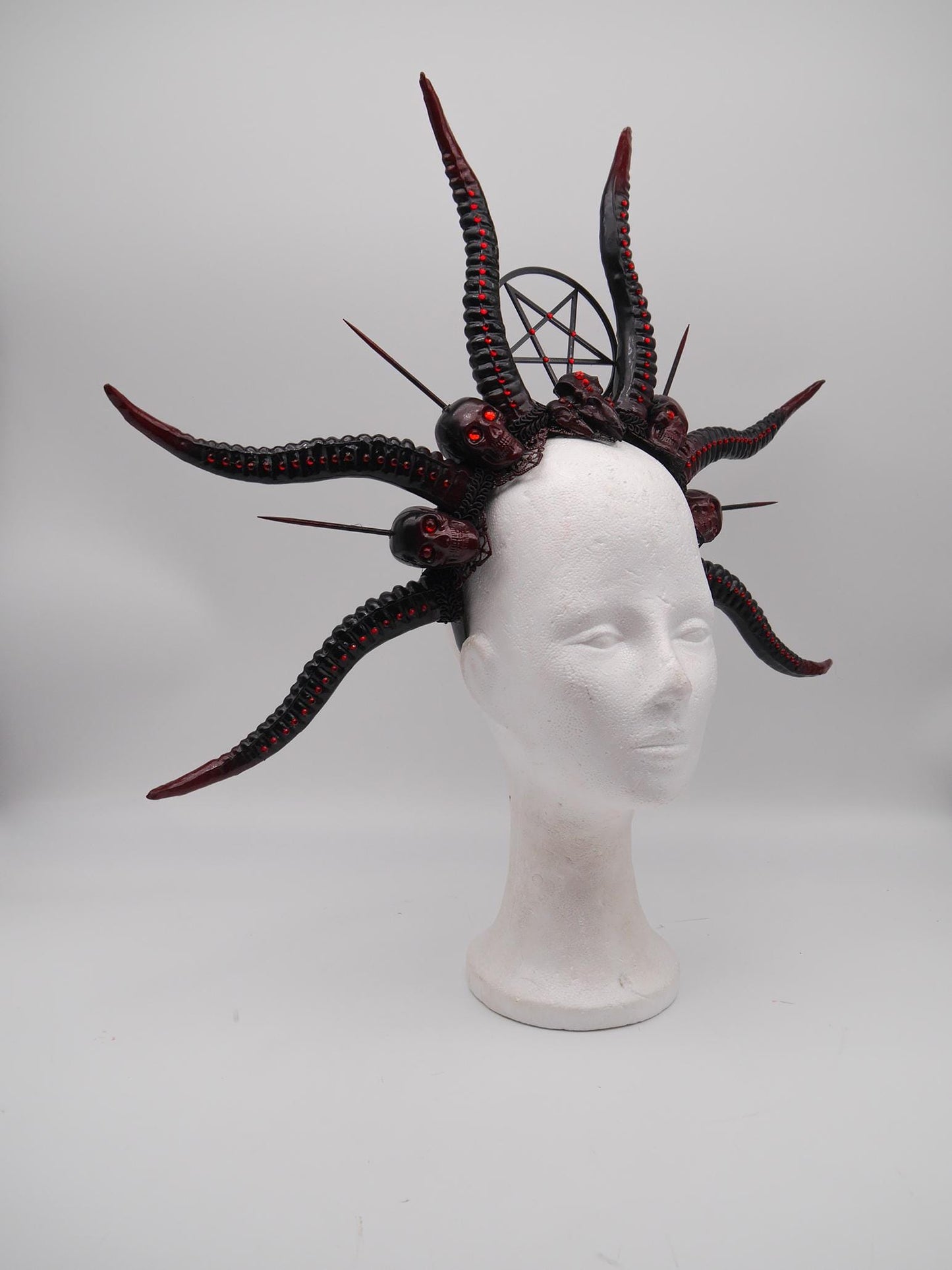 Dark Demon Headdress ~ gothic Horns ~ Queen of Darkness ~ goth ~ occult Headpiece