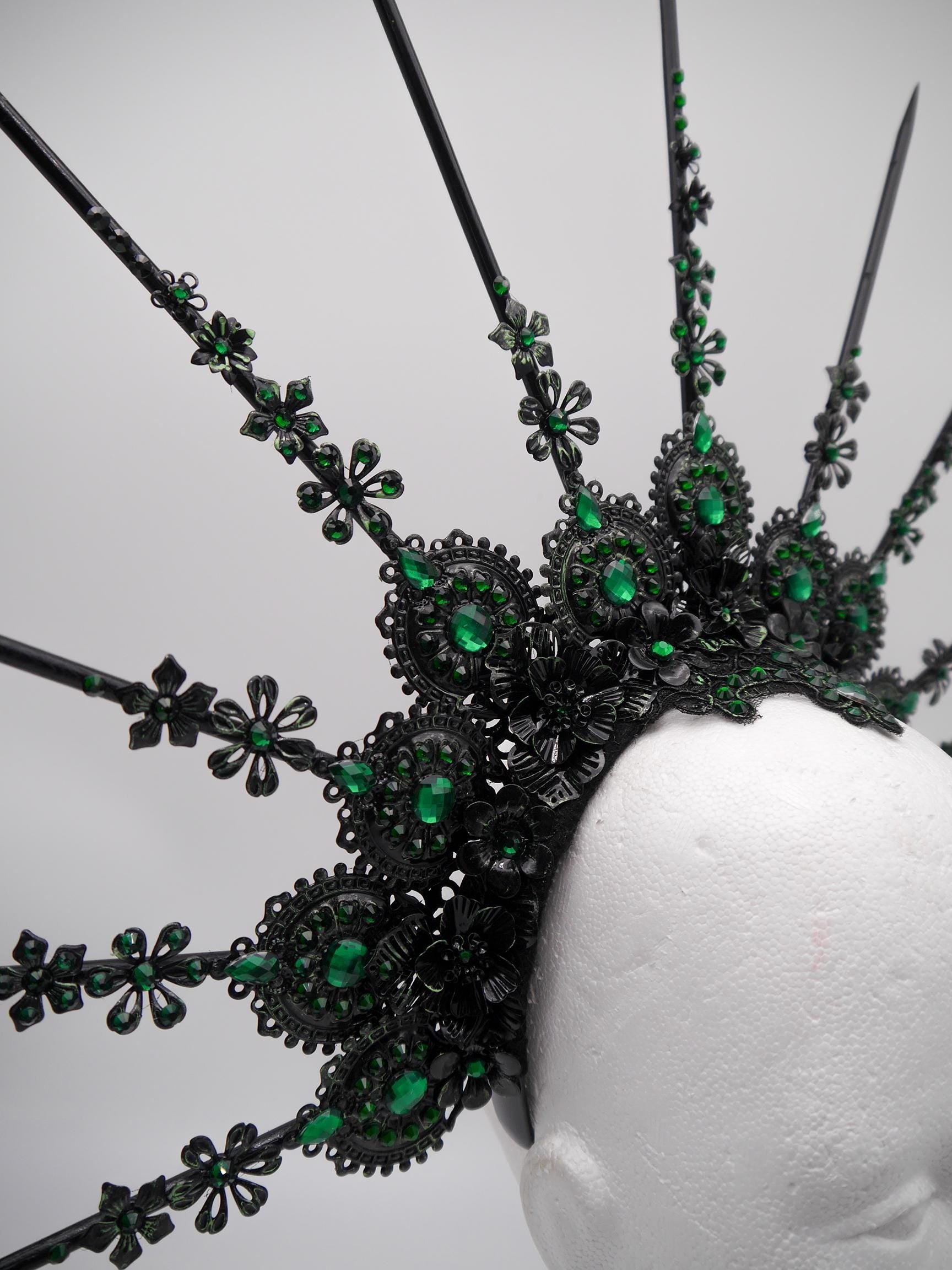 Dark Emerald XXL Madonna Halo ~ Royal ~ Metal ~ religiös ~ gloriole ~ nimbus ~ crown ~ Krone ~ Kranz ~ Heiligenschein