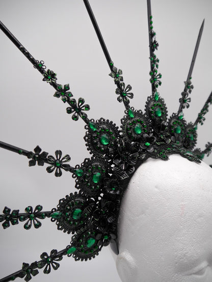 Dark Emerald XXL Madonna Halo ~ Royal ~ Metal ~ religiös ~ gloriole ~ nimbus ~ crown ~ Krone ~ Kranz ~ Heiligenschein