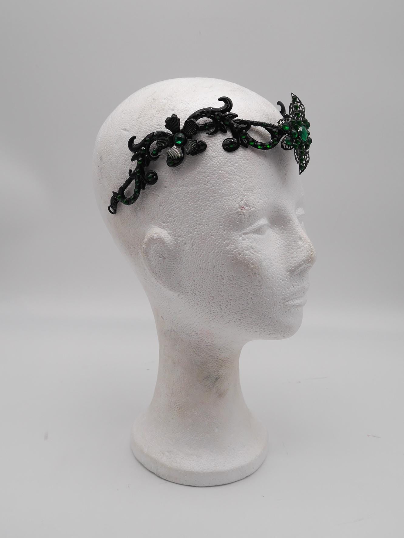 dark merald Tiara ~ Gothic Kopfschmuck ~ Goth ~ Mystischer Haarschmuck