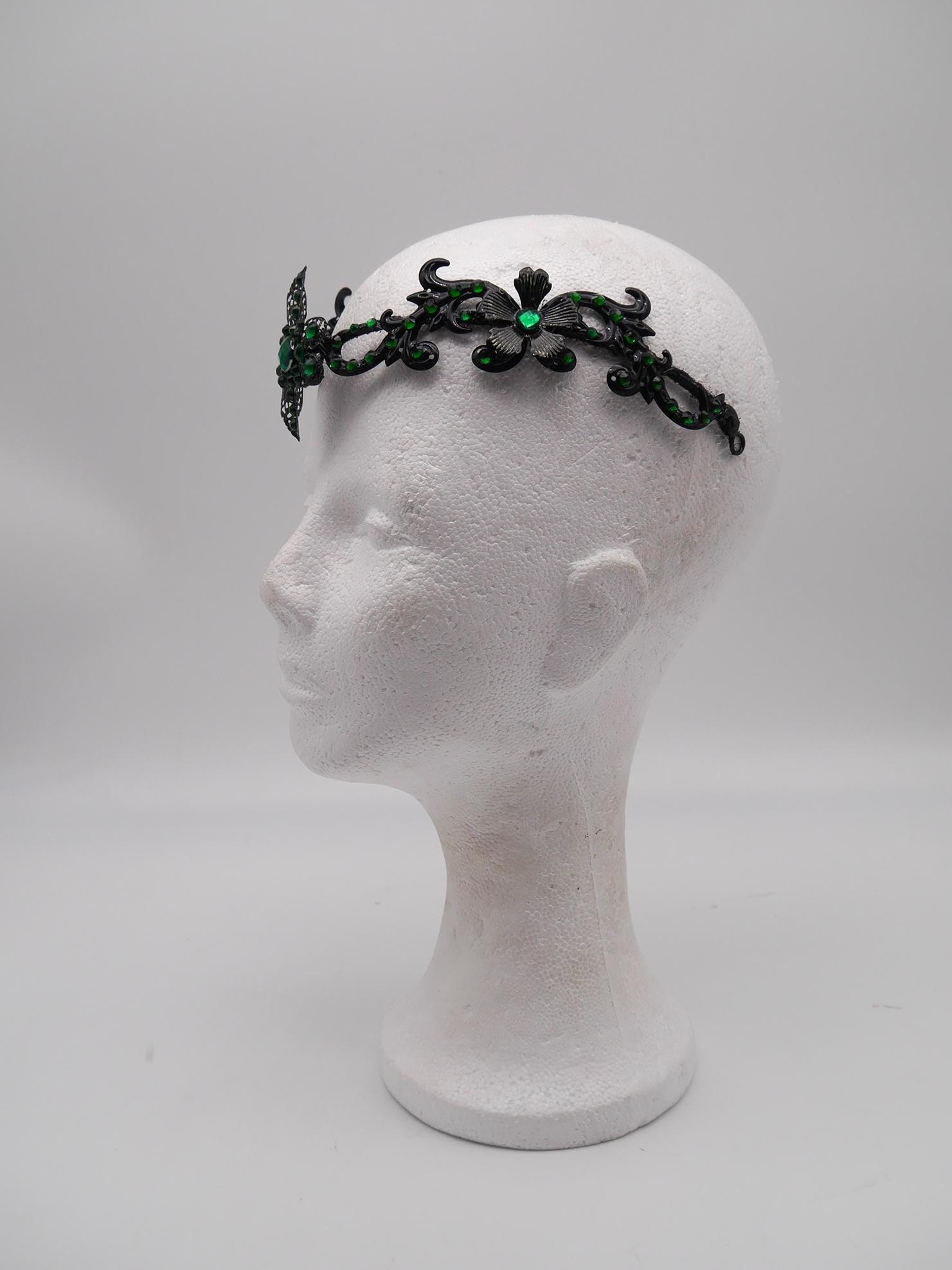 dark merald Tiara ~ Gothic Kopfschmuck ~ Goth ~ Mystischer Haarschmuck