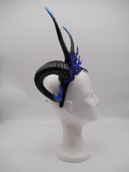 Nyx douple Horns ~ gothic Hörner ~ Fantasy ~ Kopfschmuck ~ Moon ~ Hexe ~ Festival ~ occult ~ wicca ~ Maleficent - double horns