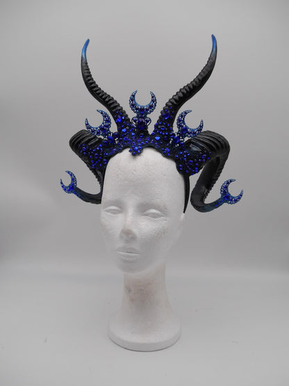 Nyx douple Horns ~ gothic Hörner ~ Fantasy ~ Kopfschmuck ~ Moon ~ Hexe ~ Festival ~ occult ~ wicca ~ Maleficent - double horns