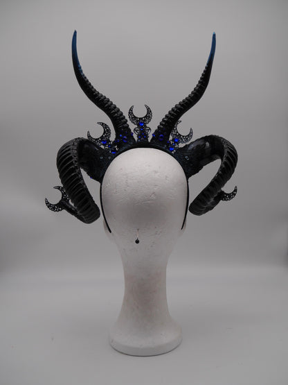 Nyx douple Horns ~ gothic Hörner ~ Fantasy ~ Kopfschmuck ~ Moon ~ Hexe ~ Festival ~ occult ~ wicca ~ Maleficent - double horns
