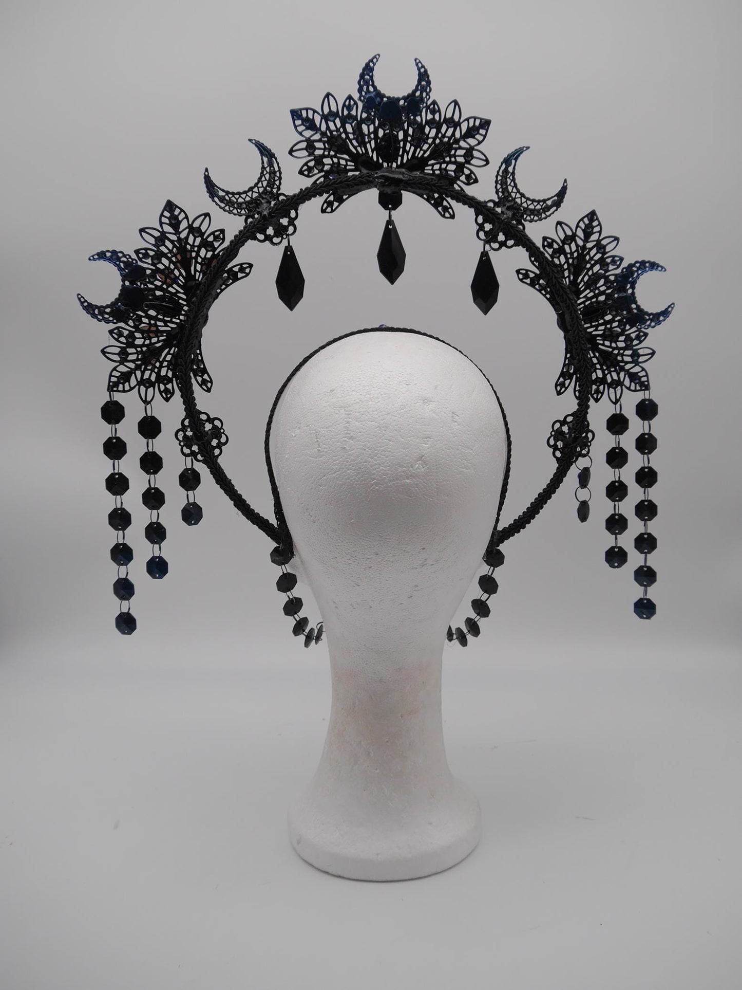 Nyx Moonshine Halo ~ Gothic Crown ~ black Royal Metal ~ vampir ~ Krone ~ Kranz ~ Kopfschmuck ~ Headdress ~ Fantasy~ goth