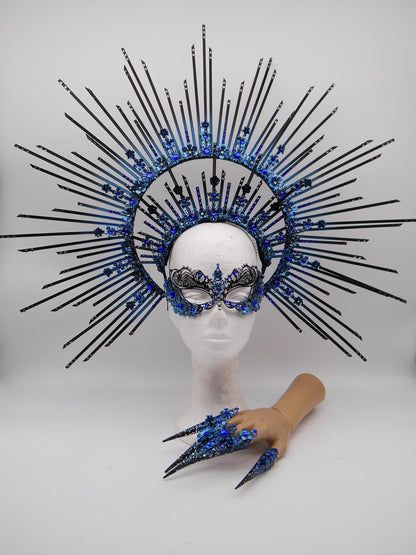 Dark Bloom Gothic Set ~ Nyx Collection ~ Maske ~ Headdress ~ Headpiece ~ Skull - Bones ~ goth ~ Kopfschmuck - festival ~ Devil