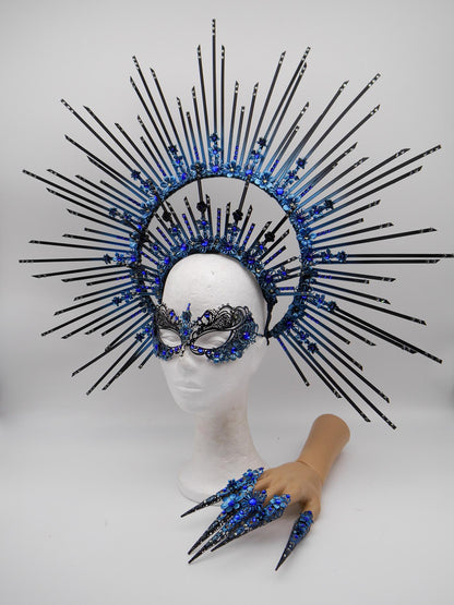 Dark Bloom Gothic Set ~ Nyx Collection ~ Maske ~ Headdress ~ Headpiece ~ Skull - Bones ~ goth ~ Kopfschmuck - festival ~ Devil