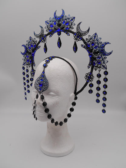 Nyx Moonshine Halo ~ Gothic Crown ~ black Royal Metal ~ vampir ~ Krone ~ Kranz ~ Kopfschmuck ~ Headdress ~ Fantasy~ goth