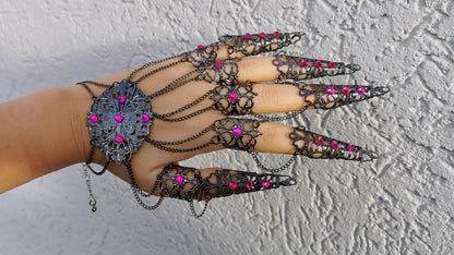 silver Filigree Claws Nails (1pc = 1 Full Hand Piece)