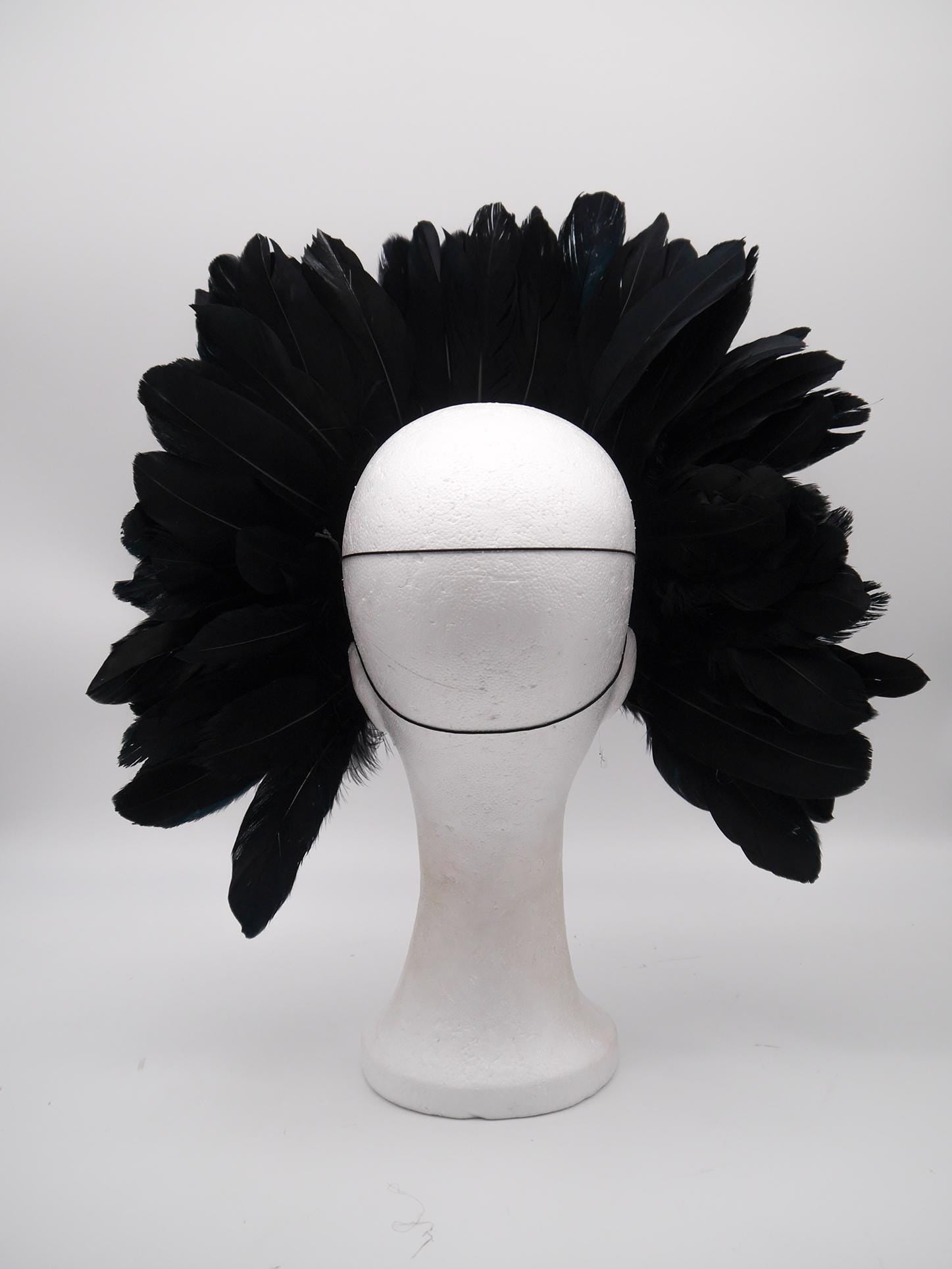 Black brown Cat Mask ~ Boho Maske ~ Headdress ~ Headpiece ~ Skull - Bones ~ wolves ~ wolf ~ Kopfschmuck