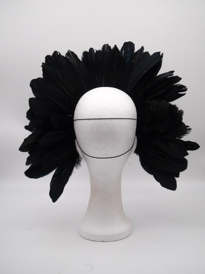 Black brown Cat Mask ~ Boho Maske ~ Headdress ~ Headpiece ~ Skull - Bones ~ wolves ~ wolf ~ Kopfschmuck