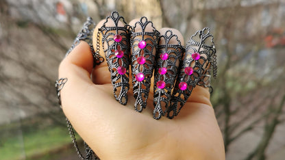 dark gothic Nails (1pc = 1 Full Hand Piece)