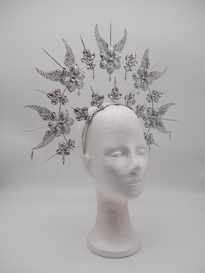 Frozen Light Wings Halo - winter dream headpiece - Royal gloriole - crown - Krone - Kranz - Heiligenschein - fantasy Headdress - Fee - Elf