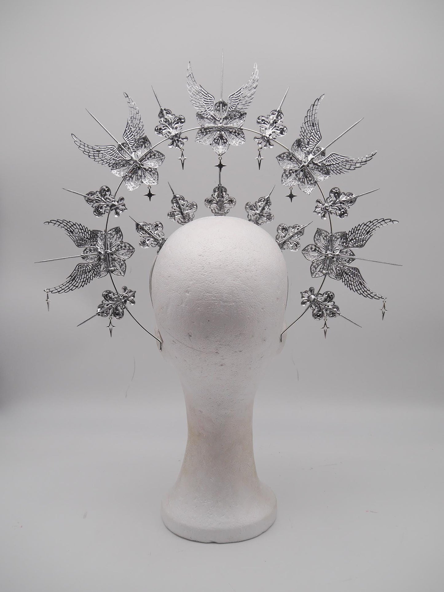 Frozen Light Wings Halo - winter dream headpiece - Royal gloriole - crown - Krone - Kranz - Heiligenschein - fantasy Headdress - Fee - Elf