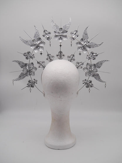Frozen Light Wings Halo - winter dream headpiece - Royal gloriole - crown - Krone - Kranz - Heiligenschein - fantasy Headdress - Fee - Elf