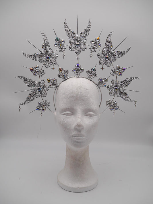 Frozen Light Wings Halo - winter dream headpiece - Royal gloriole - crown - Krone - Kranz - Heiligenschein - fantasy Headdress - Fee - Elf