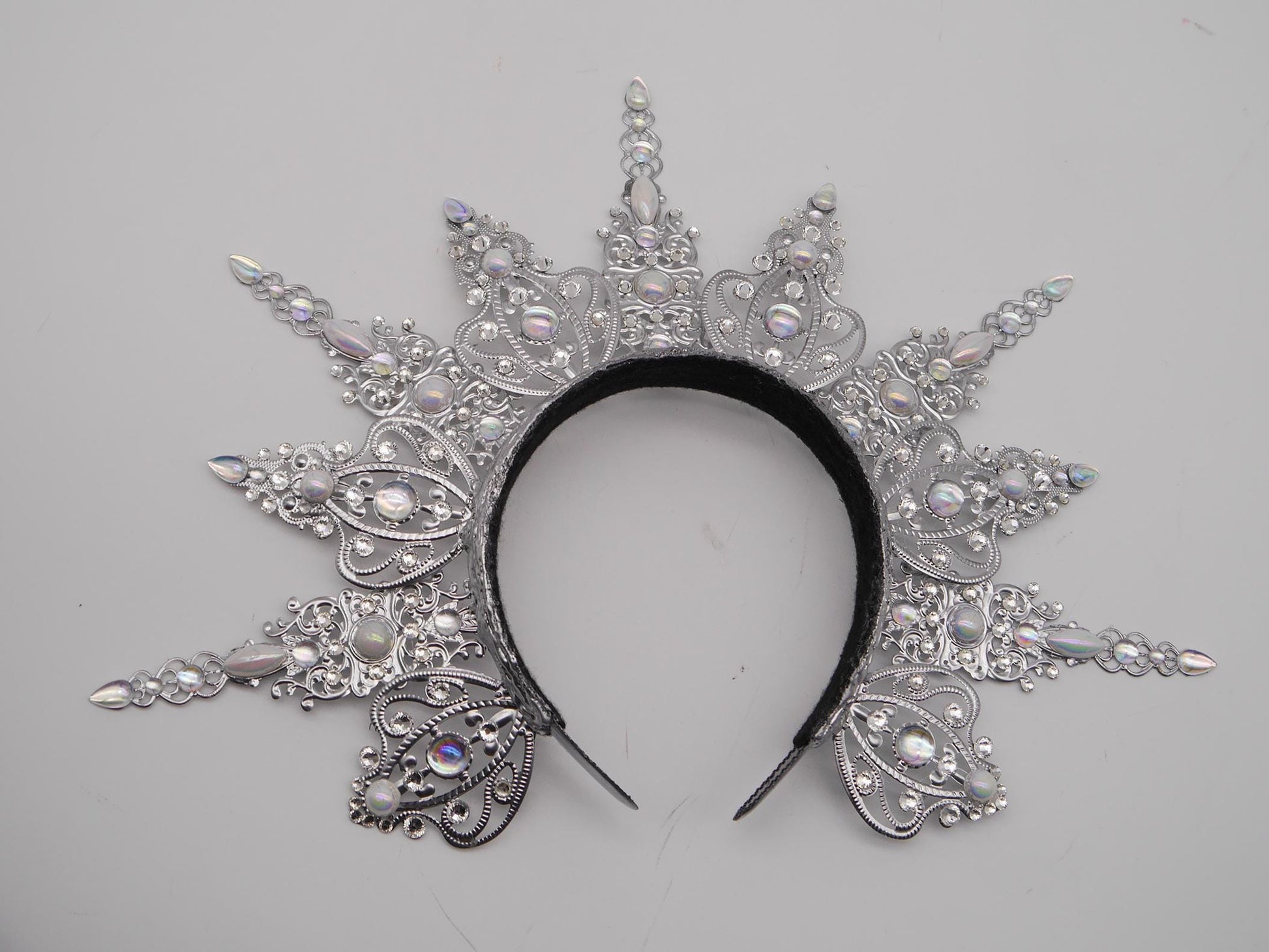 frozen Light Halo - Crown ~ winter Royal Metal halo ~ Krone ~ Kranz ~ Kopfschmuck ~ Headdress ~ Heiligenschein ~ gothic ~ goth
